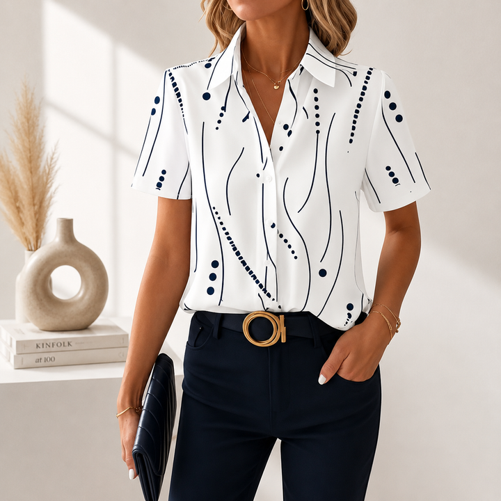 Beatrix | Abstrakt Tryck Blus
