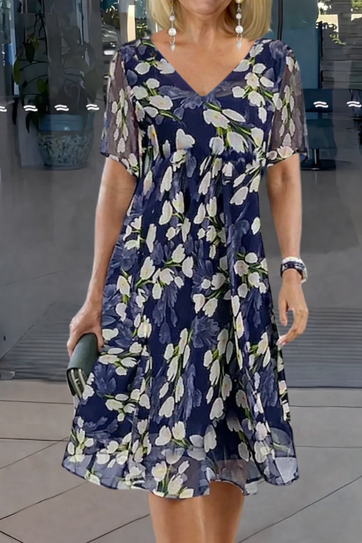 Margot | Blommig Lagerklänning
