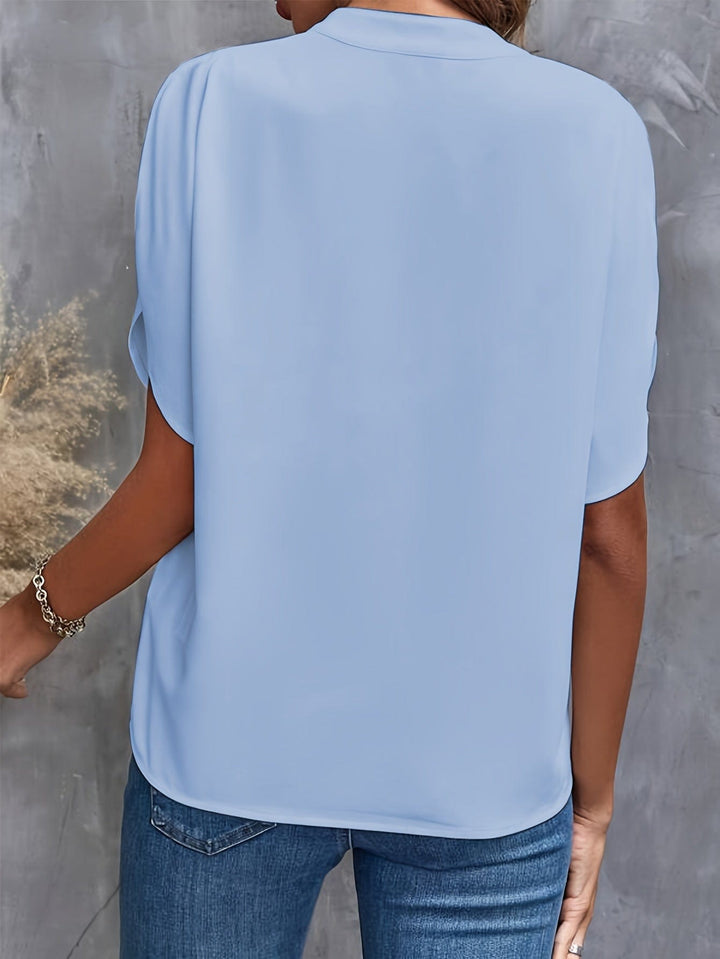Nicole | Elegant Draped V-Neck Blouse