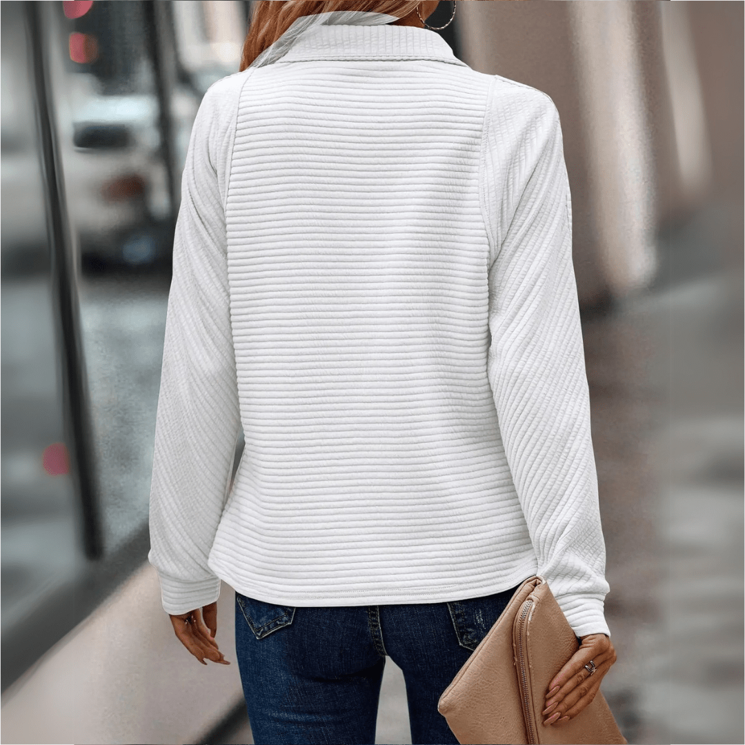 Gillian | Ribbad Halv-Zip Tröja