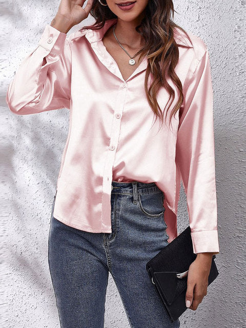 Heather | Elegant Blus med Långa Ärmar