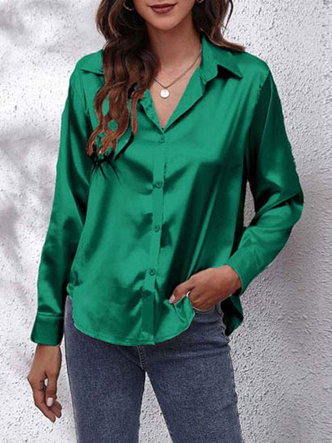 Heather | Elegant Blus med Långa Ärmar