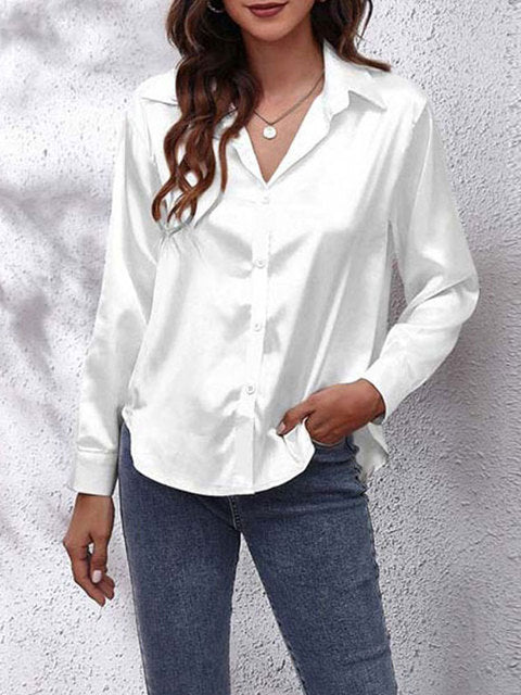 Heather | Elegant Blus med Långa Ärmar