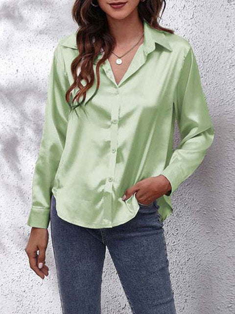 Heather | Elegant Blus med Långa Ärmar