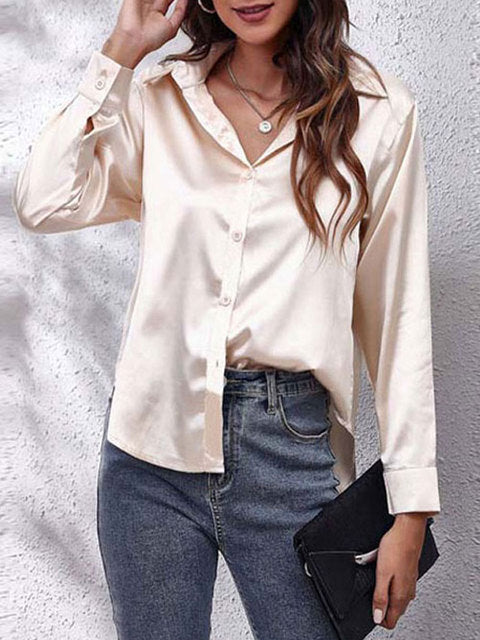 Heather | Elegant Blus med Långa Ärmar