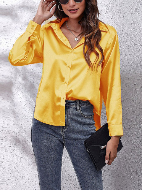 Heather | Elegant Blus med Långa Ärmar
