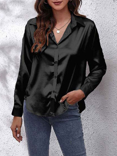Heather | Elegant Blus med Långa Ärmar