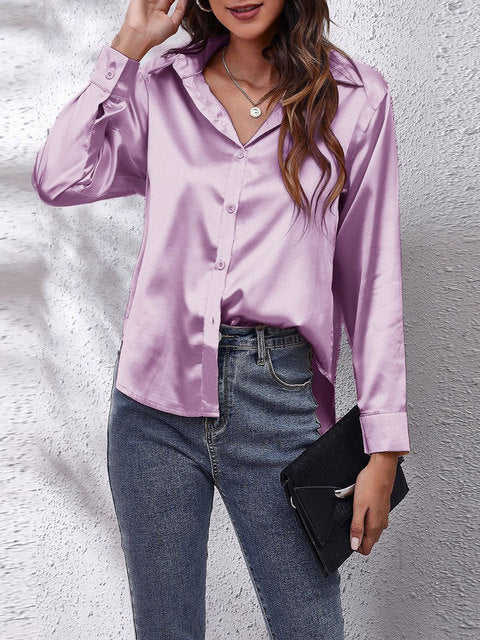 Heather | Elegant Blus med Långa Ärmar