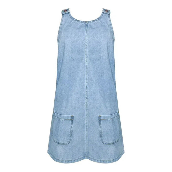 Deby | Bekväm ärmlös denimklänning
