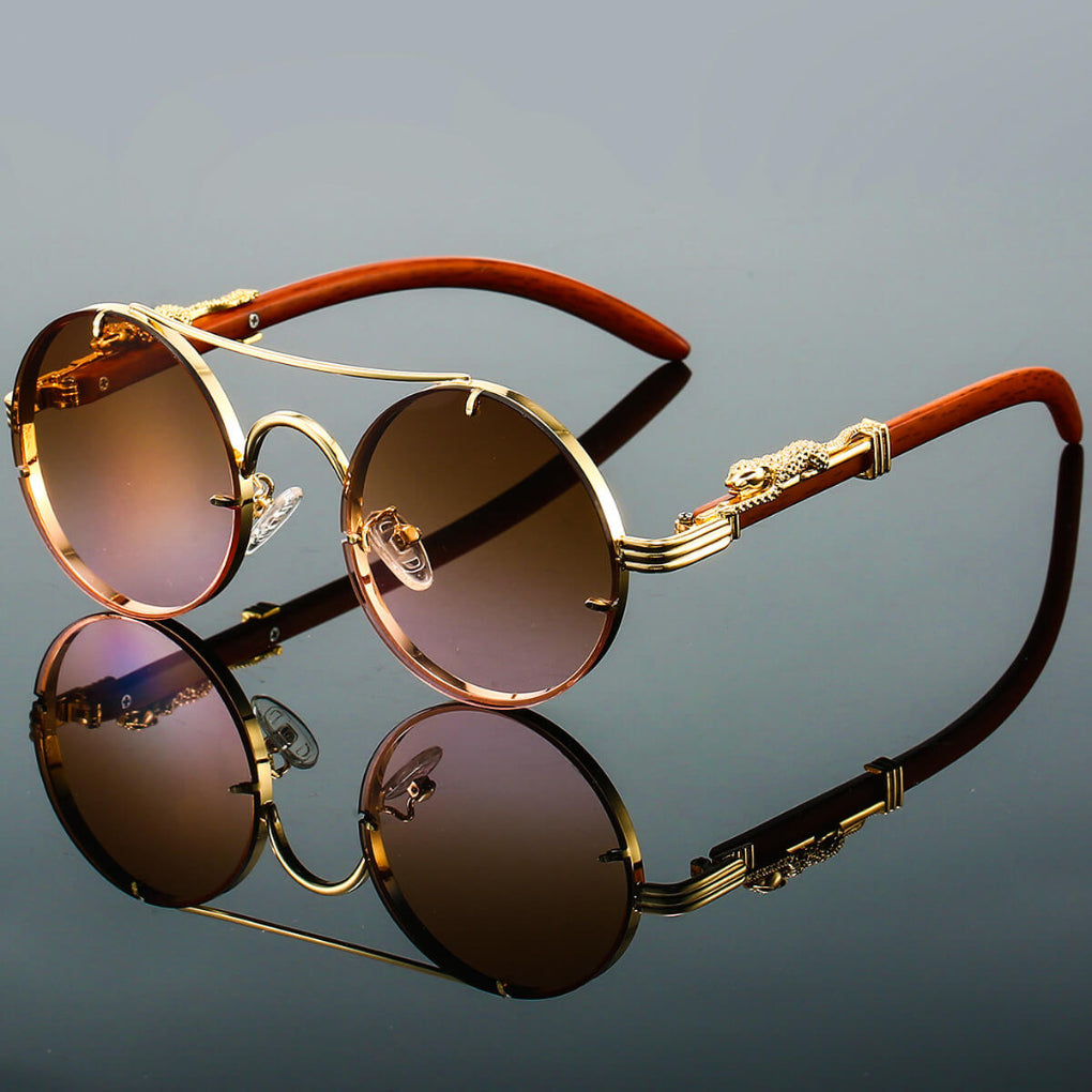 Cayden | Snygga Retro Metall Oval Solglasögon