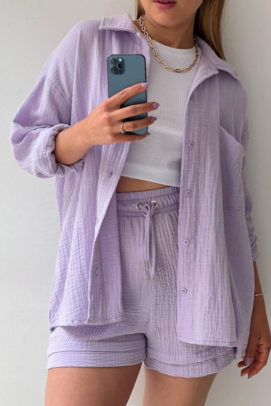 Aurora | Elegant Cardigan och Shorts Set