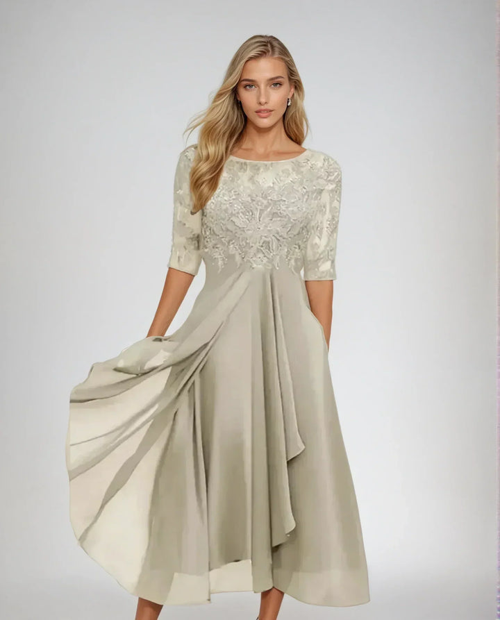 Adelaide | Elegant Spets Midi Klänning