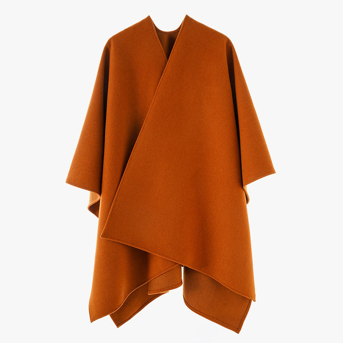 Dam Asymmetrisk Poncho med Omlottfront och V-ringning
