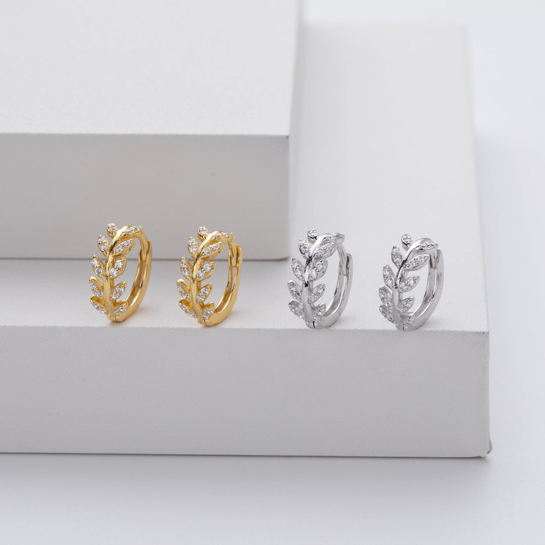 Diana | Eleganta örhängen i silver och guldblad