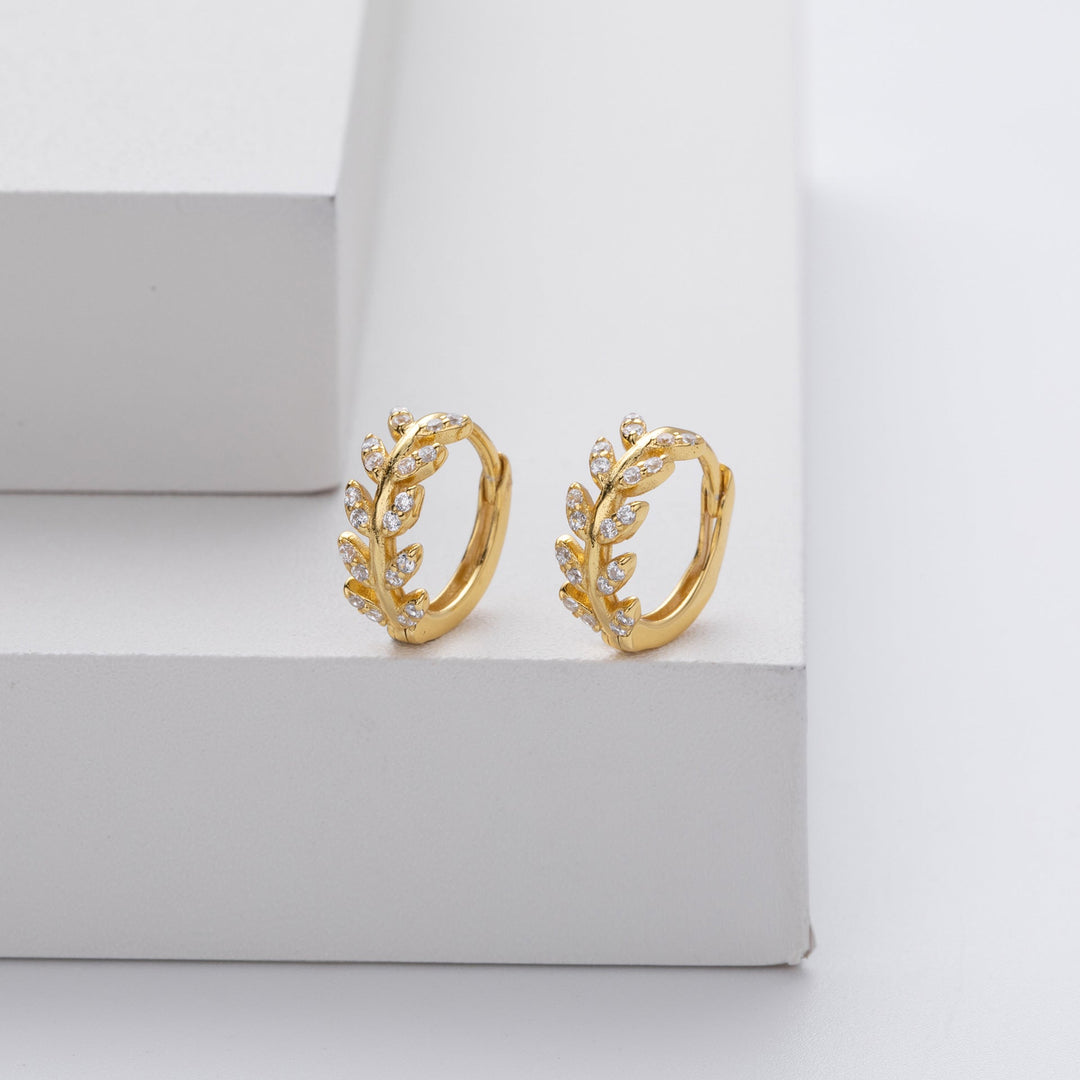 Diana | Eleganta örhängen i silver och guldblad