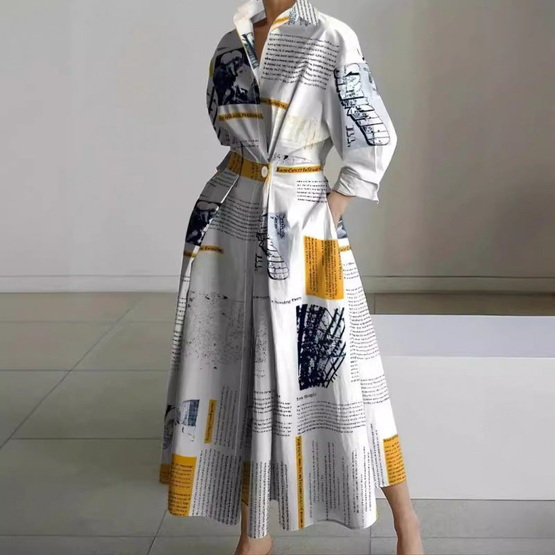 Alora | Elegant Framsvängd Krage Maxi Klänning