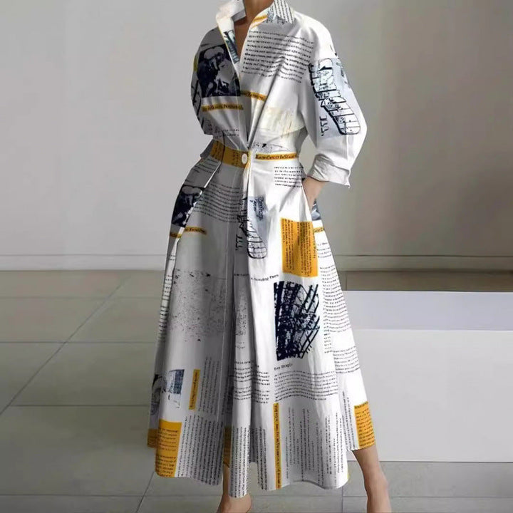 Alora | Elegant Framsvängd Krage Maxi Klänning
