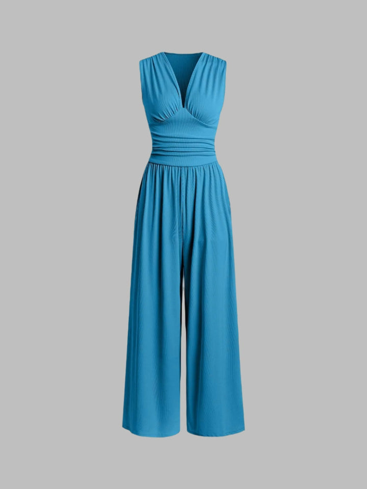 Vivian | Chic ärmlös jumpsuit med vida ben