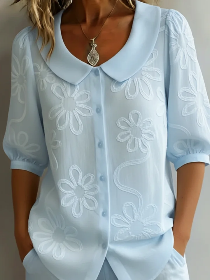 Alyssa | Stilig Broderad Blomblus
