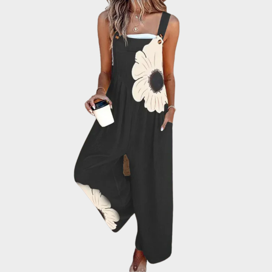 Marissa | Stilig Blommig Vidbyxoverall