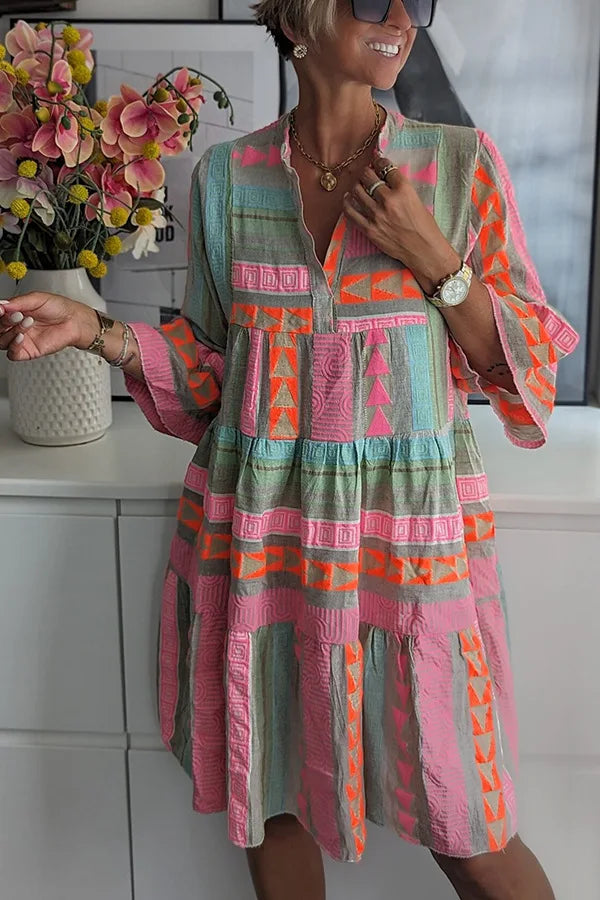 Mariah | Elegant Boho Klänning med Vida Ärmar