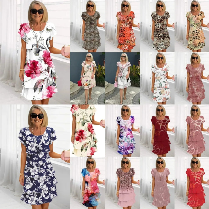 Rosie | Blommig Lager Chiffonklänning