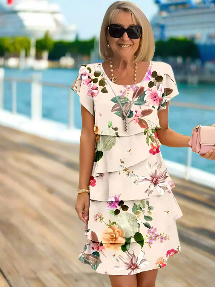Rosie | Blommig Lager Chiffonklänning