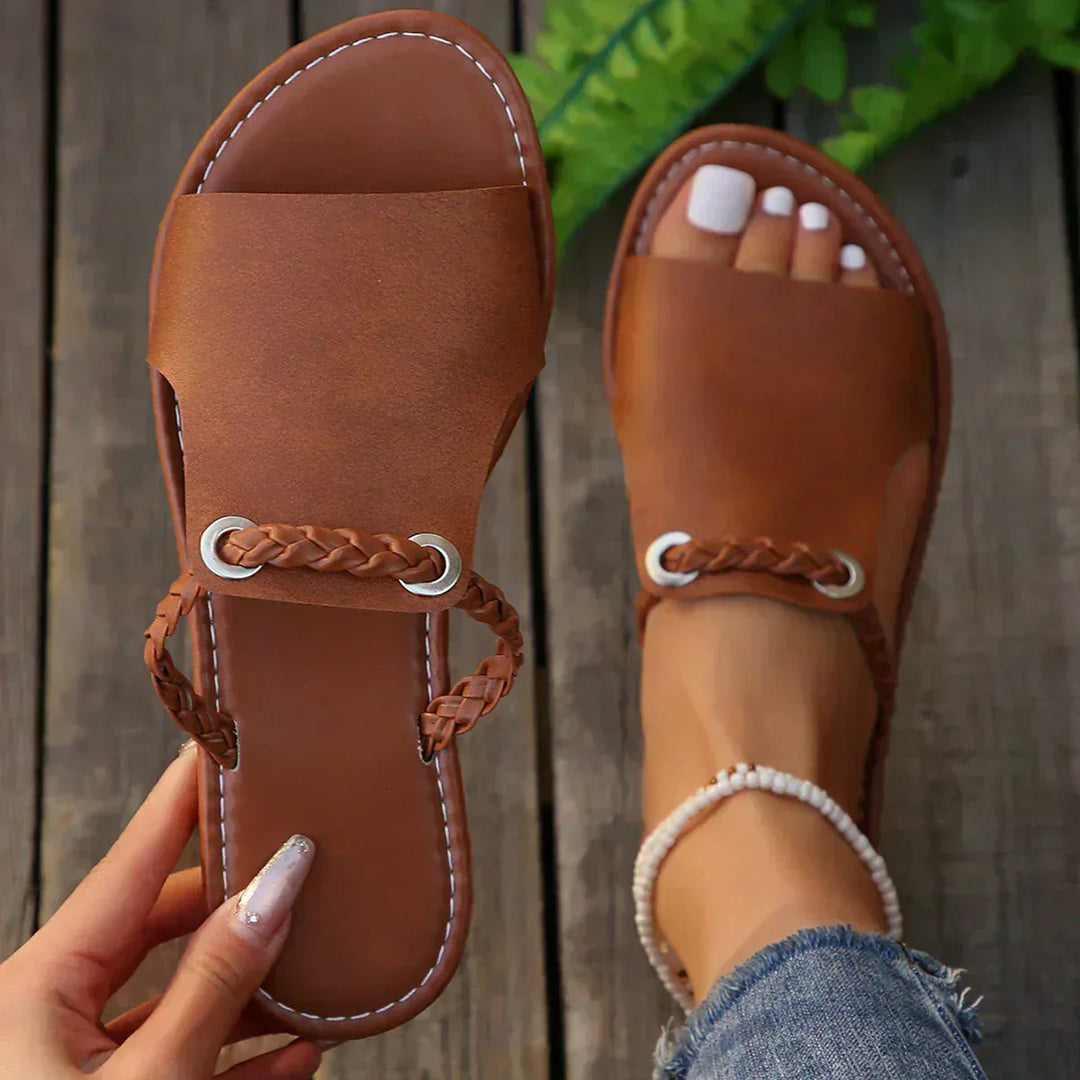 Luna | Elegant Flätad Rem Sandal