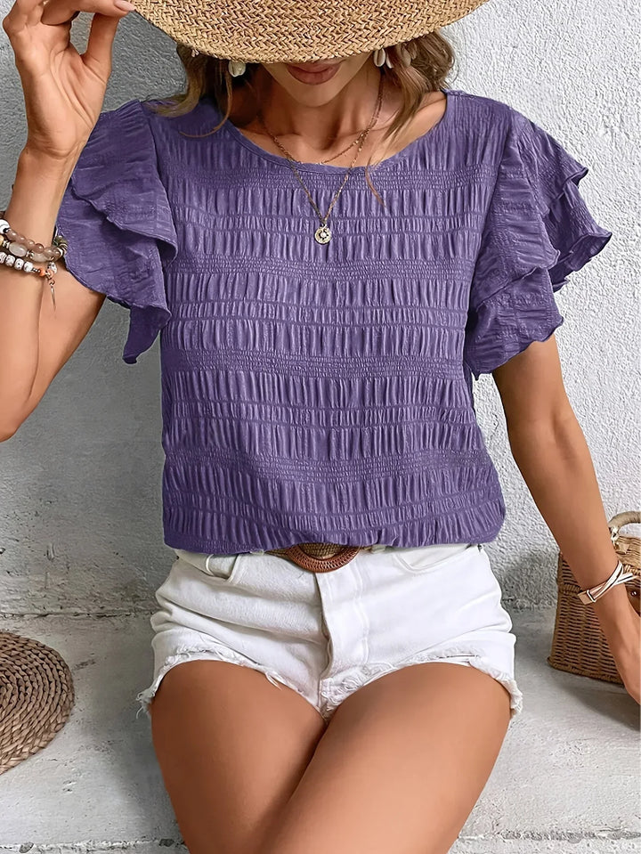 Annabel | Volangärm Texturerad Blus