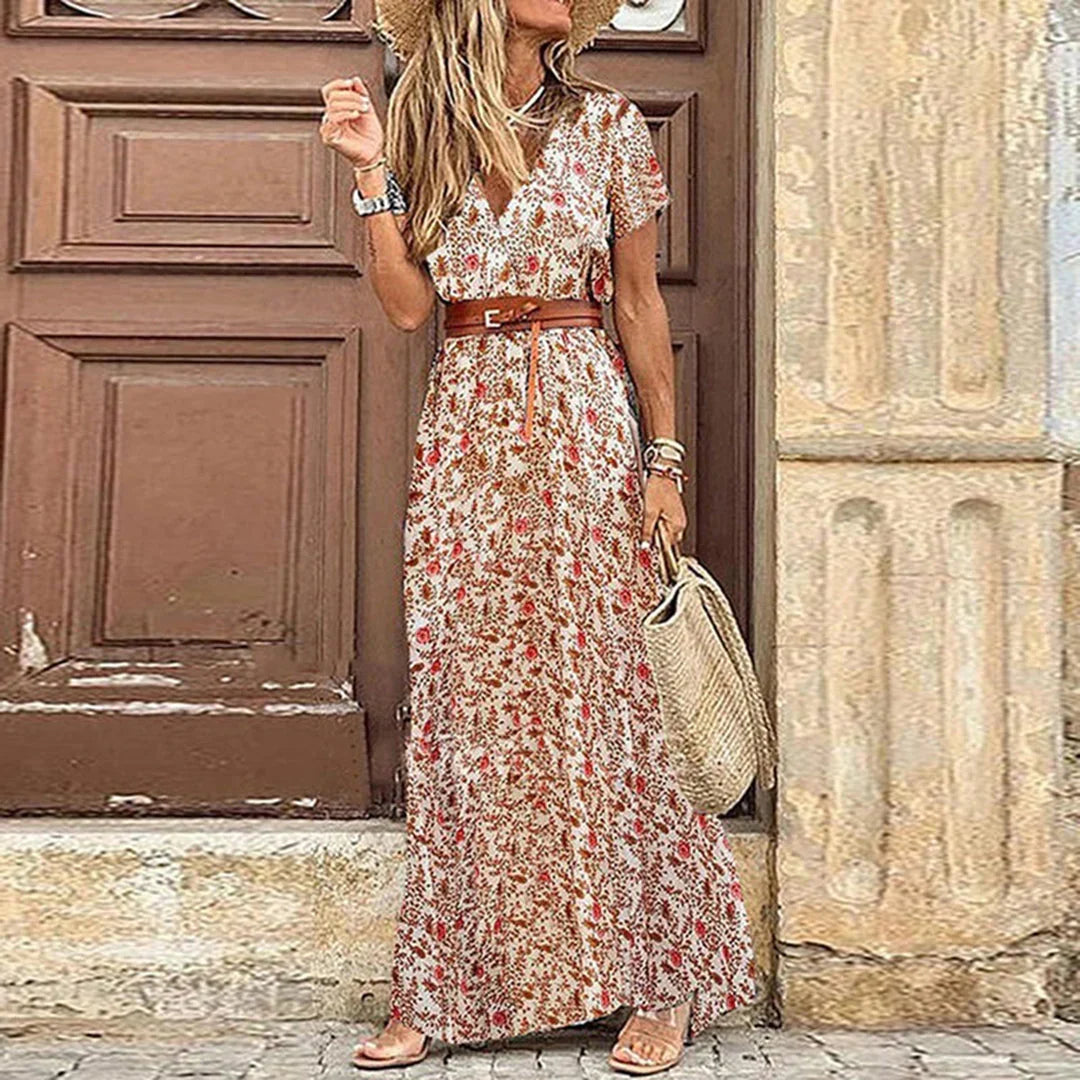 Agnes | V-ringad Boho Maxiklänning