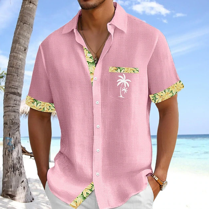 Everett | Tropisk Avslappnad Skjorta med Knappar