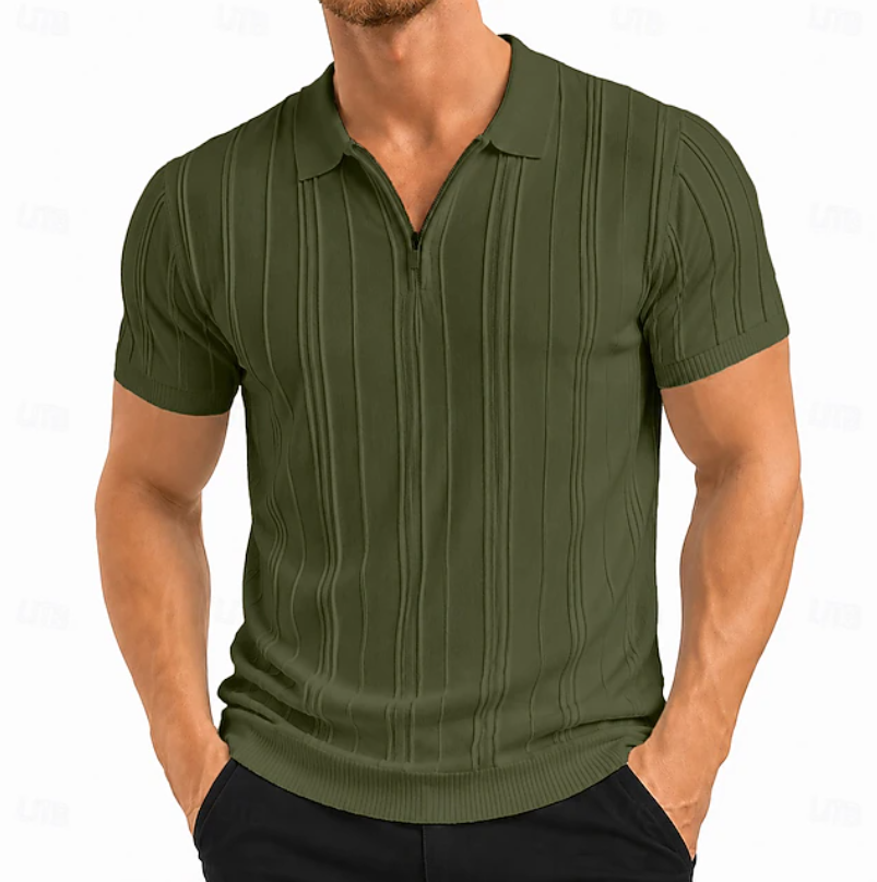 Warren | Texturerad Slim Fit Pikétröja