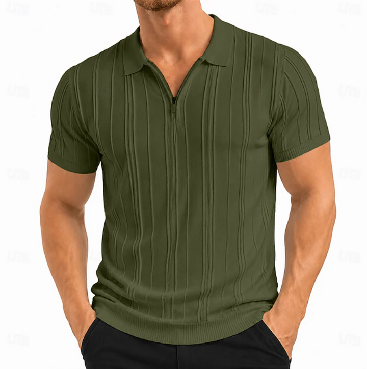 Warren | Texturerad Slim Fit Pikétröja