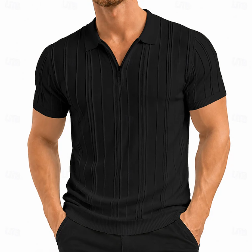 Warren | Texturerad Slim Fit Pikétröja