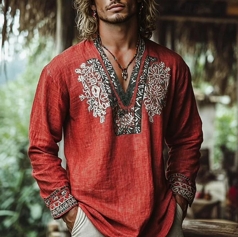 Sebastian | Broderad Resortskjorta