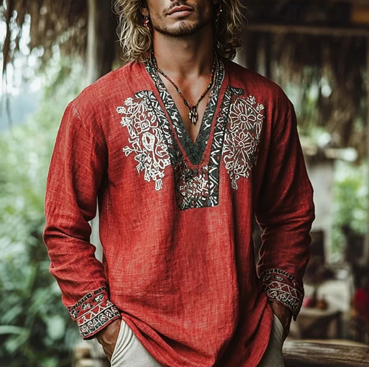 Sebastian | Broderad Resortskjorta