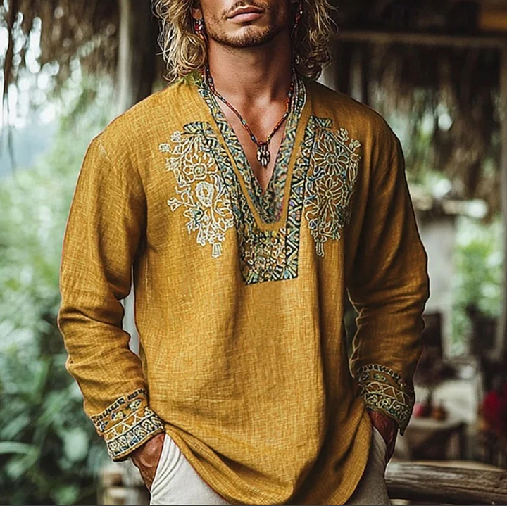 Sebastian | Broderad Resortskjorta