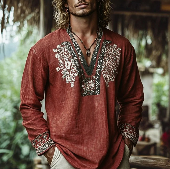 Sebastian | Broderad Resortskjorta