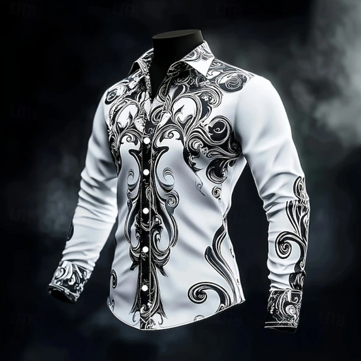 Adrian | Ornate Print Long Sleeve Shirt