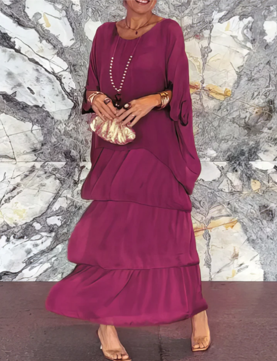 Caroline | Elegant Flödande Maxi Klänning