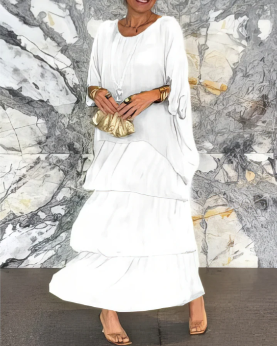 Caroline | Elegant Flödande Maxi Klänning