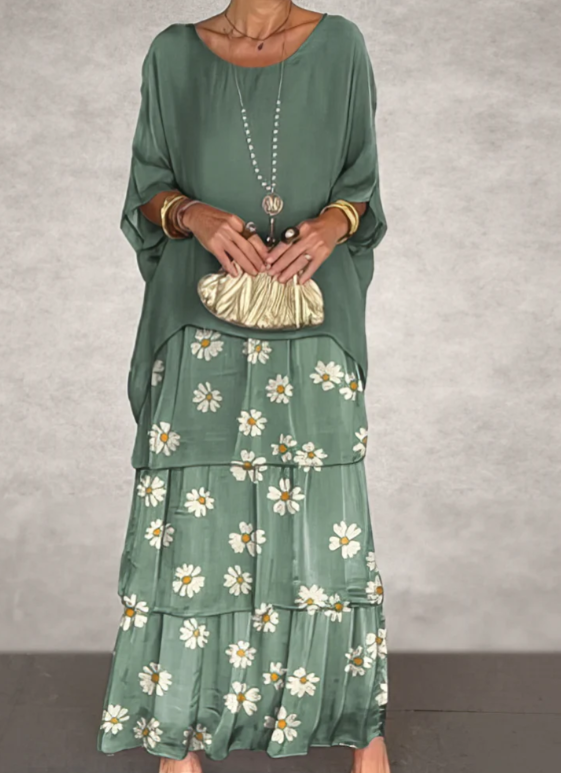 Caroline | Elegant Flödande Maxi Klänning