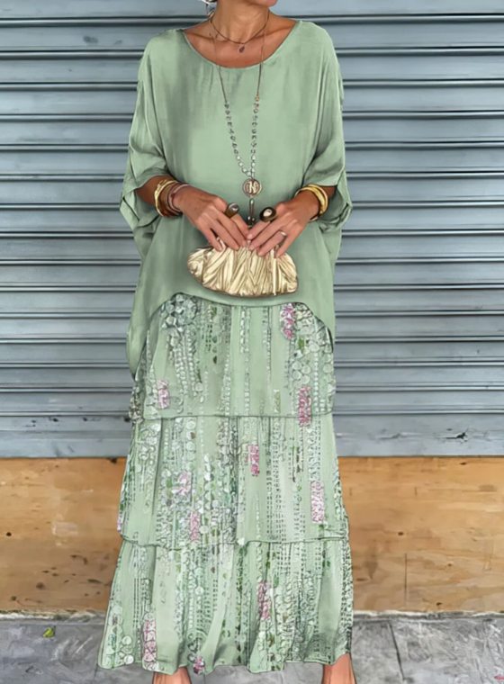 Caroline | Elegant Flödande Maxi Klänning