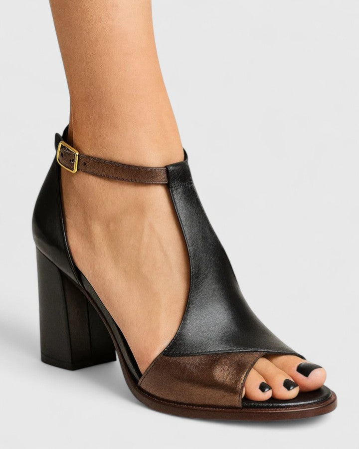 Vanessa | Moderna Elastiska T-Strap Klackar