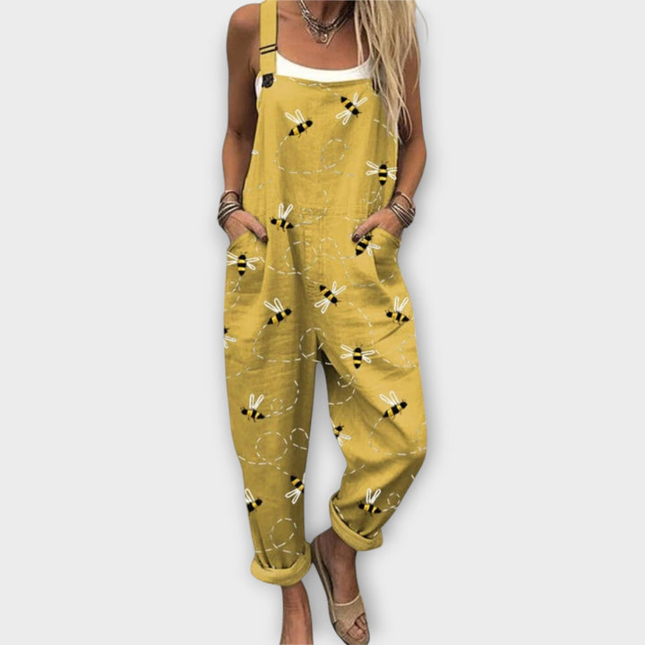 Noelle | Retro Elegant Blommönstrad Jumpsuit