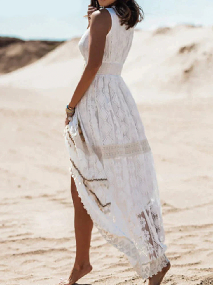 Isabelle | Kvinno sommarklänning Boho Maxi | Strand Casual