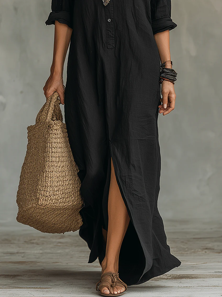Shirley | Elegant Silhuett Smickrande Maxi Klänning