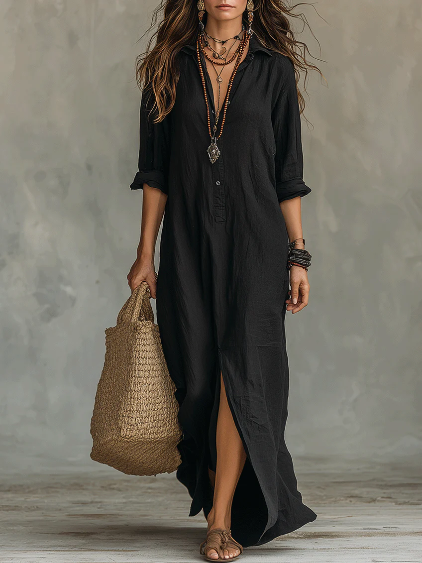 Shirley | Elegant Silhuett Smickrande Maxi Klänning