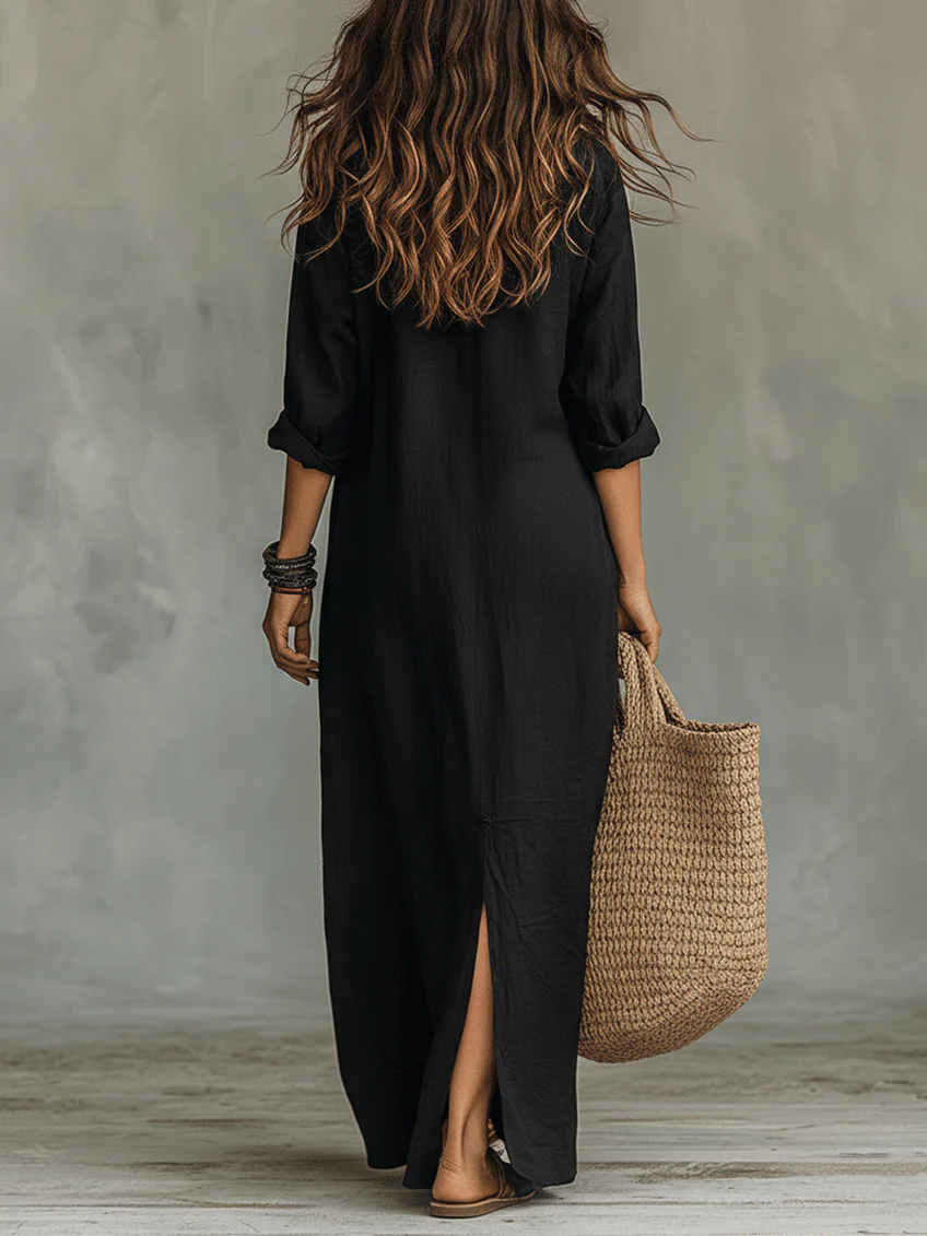 Shirley | Elegant Silhuett Smickrande Maxi Klänning