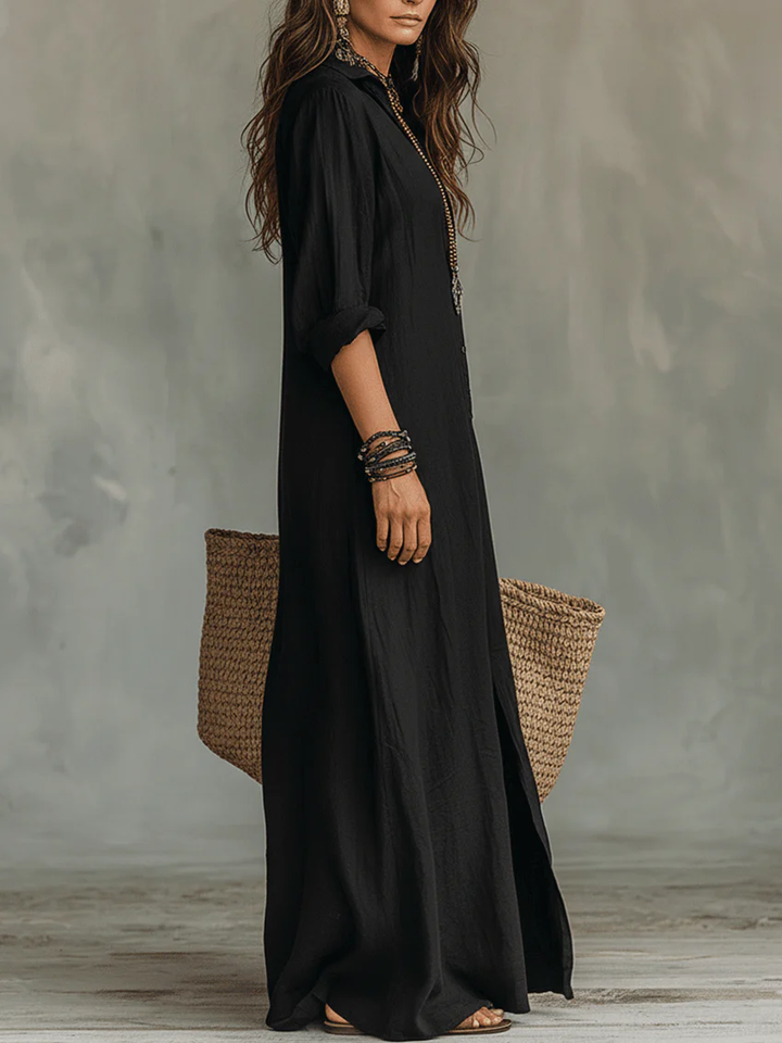 Shirley | Elegant Silhuett Smickrande Maxi Klänning
